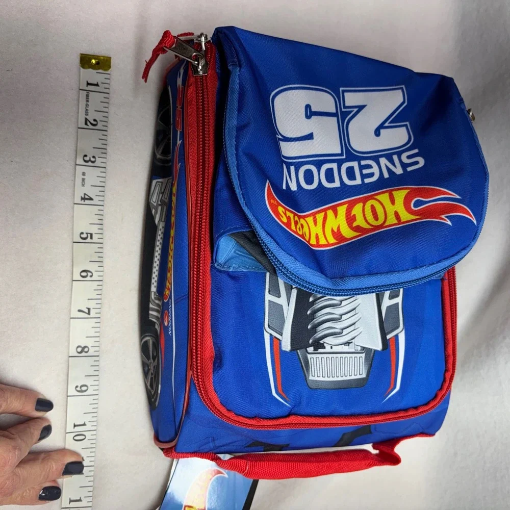 Hot Wheels SNEDDON 25 Blue Racing Backpack Lunch Bag Kids Accessories Innovation